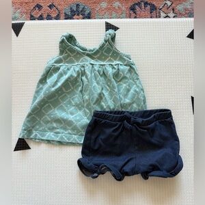 Carter’s|Baby girl cute spring outfit,patterned tank top & stretchy shorts•••